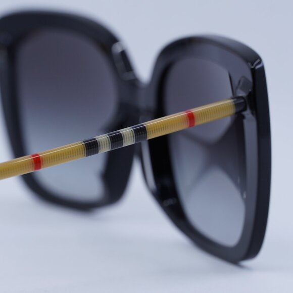 Burberry BE4323F 38538G Sunglasses Black/Brown Square Frame, Grey Lenses main image 6